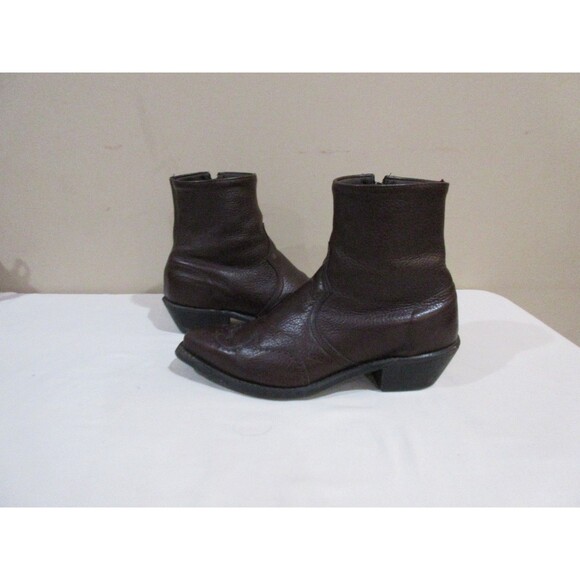 Abilene Western Dress Boots Women Sz 9 Brown Side Zip Leather - Picture 2 of 12